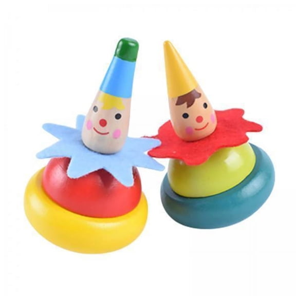 Lazsy 2xFun Wooden Gyroscope Toy Motor Skills Learning Toys Souptoys for Toddler 2 Pcs