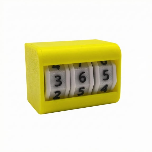 Lazsy 3 Digit Number Counter Calendar Desktop Timekeeper Reminder Rotating Drums Life Counter Health Goal Setting Timer Front Display Window Number Drum Timer, Yellow