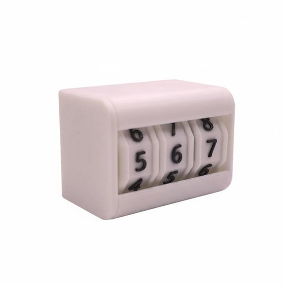 Lazsy 3 Digit Number Counter Calendar Desktop Timekeeper Reminder Rotating Drums Life Counter Health Goal Setting Timer Front Display Window Number Drum Timer, White