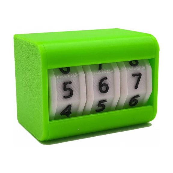Lazsy 3 Digit Number Counter Calendar Desktop Timekeeper Reminder Rotating Drums Life Counter Health Goal Setting Timer Front Display Window Number Drum Timer, Green