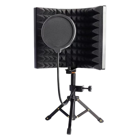 Lazsy 3 Panels Microphone Isolation Shield Adjustable Vocal Recording Panel Microphone
