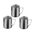 Lazsy 3 Pieces 600ml Stainless Steel Coffee Frothing Milk Tea Latte Jug ...