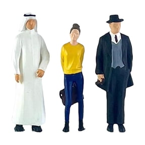 Lazsy 3Pcs 1:64 Model People Figures Doll Realistic Handpainted Tiny People for DIY