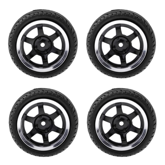 Lazsy 4pcs RC Vehicle Wheels Tires Rims Set 12mm Hex for 1/10 On Road Car Parts HPI
