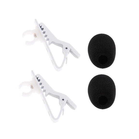 Lazsy 4pcs/set Ring Type Lavalier Microphone Tie Clip+Microphone Windshiled Foam Cover