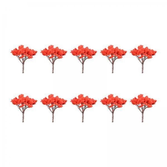 Lazsy 4x10 Pieces Model Tree Train Scenery Layout for Building DIY Crafts Scene Red Maple