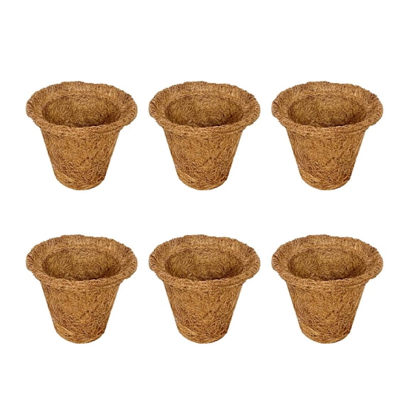 Lazsy 6 Pieces Coir Fiber Nursery Pots Garden Container Vesatile Cultivating Versatile