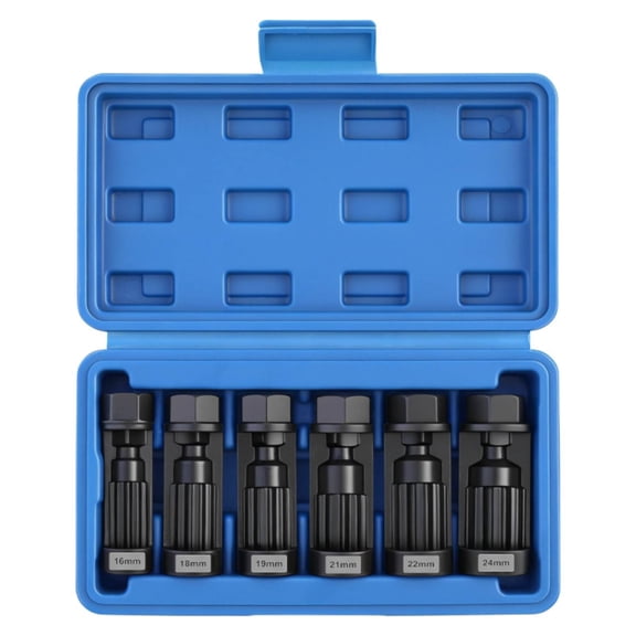 Lazsy 6 Pieces Strut Nut Removal Tool High Hardness Shock Absorber Nut Socket Set -MO Steel Shock Absorber Socket Tool Kit for Cars Maintenance, 6 PCS