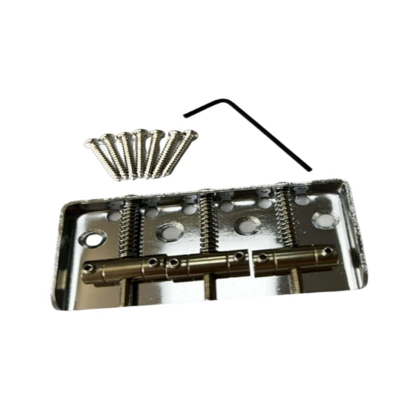 Lazsy 6 String Guitar Bridge Tailpiece Replacement,Metal Saddle Guitar Bridge,Electric Argent