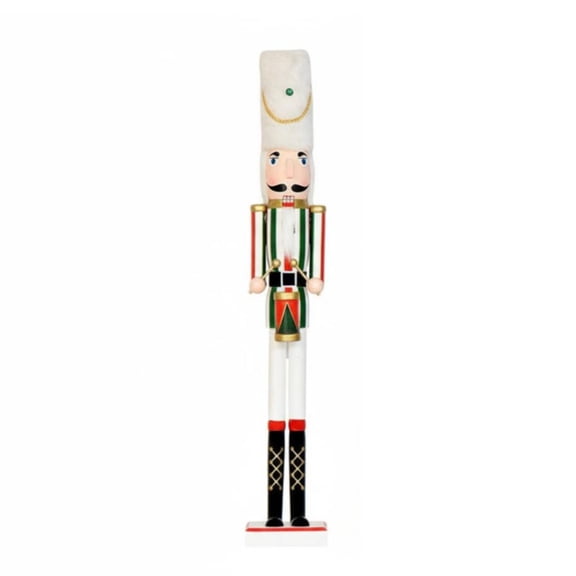 Lazsy 66cm Nutcracker Decoration Handcrafted Tall Wooden Nutcracker Large Size Christmas Guard Statue for Holiday