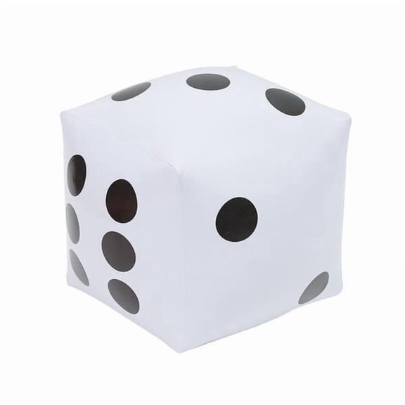 Lazsy 6xGiant Inflatable Dice Fun Game Props Dice for Pool Party Indoor Outdoor Game White 6 Pcs