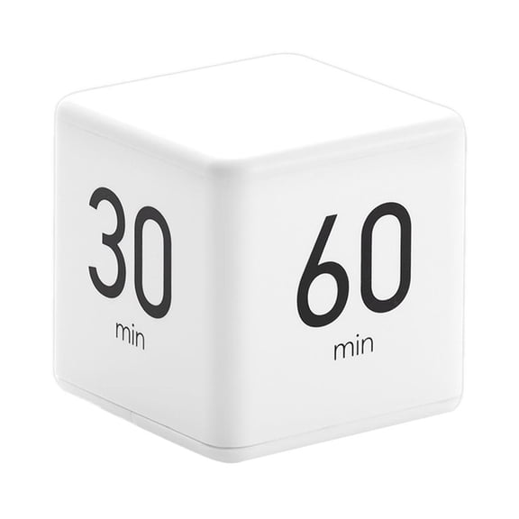 Lazsy ABS Cube Timer Digital Time Management Kitchen Timer Reading Timer w/ LED Display Workout Timer Gift 15-20-30-60 min