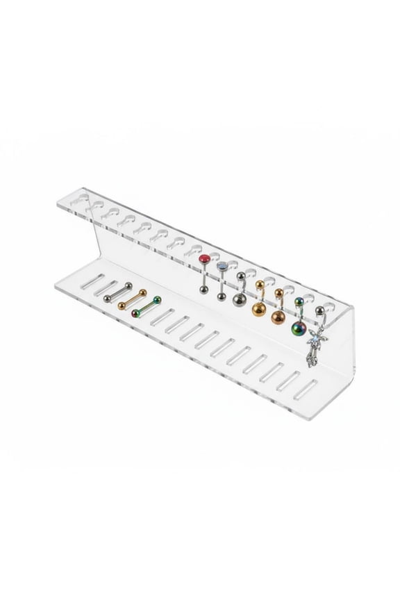 Acrylic Piercing Display Board Space-Saving Ear Post Display Board Sturdy Base Acrylic Earring Stand for Collectors, Market Stall, Vanity Table