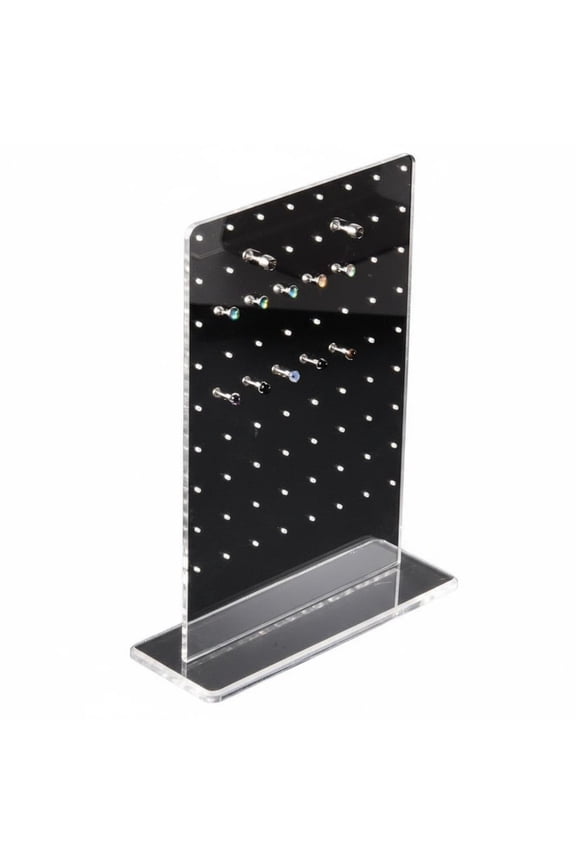Acrylic Piercing Display Board Space-Saving Ear Post Display Board Sturdy Base Acrylic Earring Stand for Collectors, Market Stall, Vanity Table