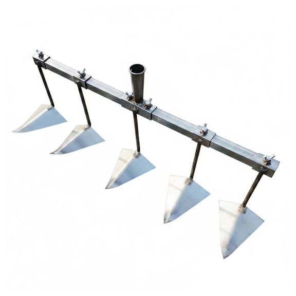 Lazsy Adjustable Row Spacing Hoe Tempered Detachable Furrow Former Farm Implement for Gardeners, Garden