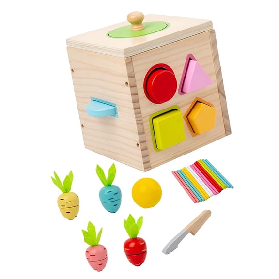 Lazsy Baby Activity Cube Montessori Shape Blocks Shape Matching Shape Sorting Cube Toy
