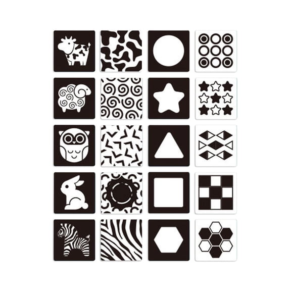 Lazsy Baby Flash Cards Brain Development Toys, Educational Double Sided Early Learning black and white