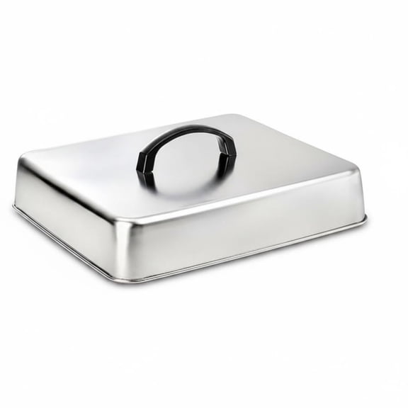 Lazsy Barbecue Dome Grill Lid Griddle Cover Stainless Steel Square Melting Dome with Handle for Home Chefs Teppanyaki and BBQ