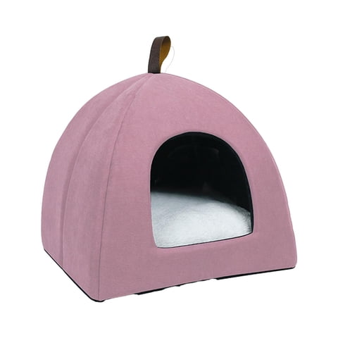 Lazsy Beautiful indoor cat nest, sleeping nest, cat bed house, small dog tent for cats Pink M