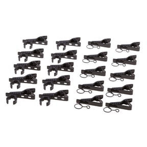 Lazsy Black Ring-type Lapel Lavalier Clip-on Microphone Clips Mic Accessory Pack of 20
