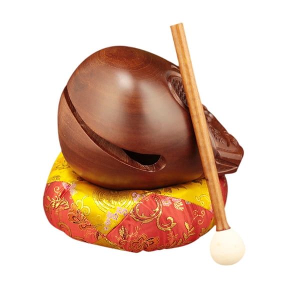Lazsy Buddhist Meditation Accessories Wooden Fish Temple Block Buddhist Wooden Desktop 3inch