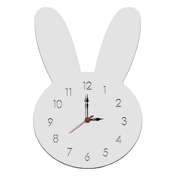 Lazsy Bunny Wall Clock Wooden Animal Collection Home Decor Decorative Clocks for Walls white