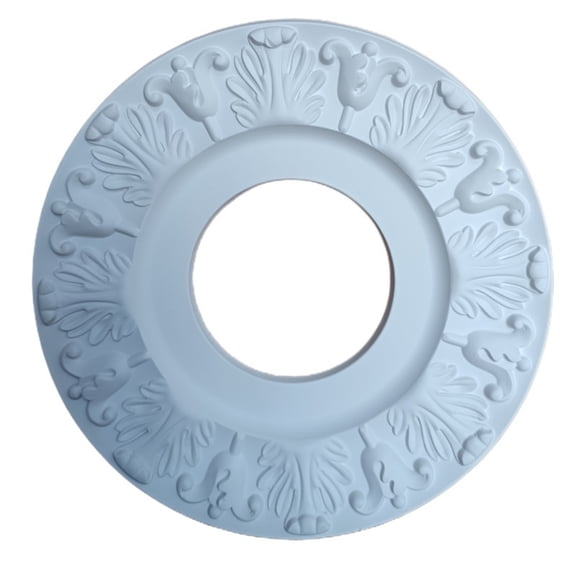Lazsy Ceiling Cover Medallion Round Fixture Plate PU Lightweight and Tough with 10 Cm Center Hole for Quick Retrofit and New Installs