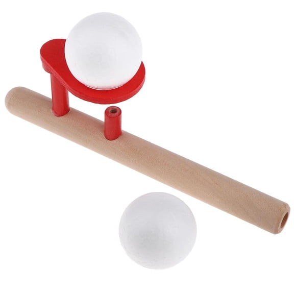Lazsy Classic Wooden Games - Blow Hobbies - Floating Blow Pipe & Balls Blowing Toys -
