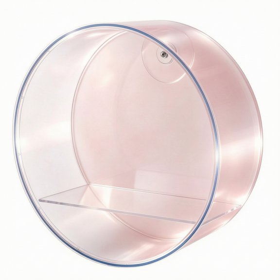 Lazsy Clear Round Display Shelf Wall Display Case Minimalist Circular Shadow Box for Small Figurines Living Room Decor
