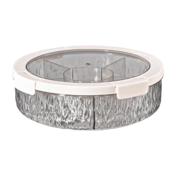 Lazsy Compartmentalized serving tray for nuts, rotating tray for dried nuts, ideal for Clear Gray
