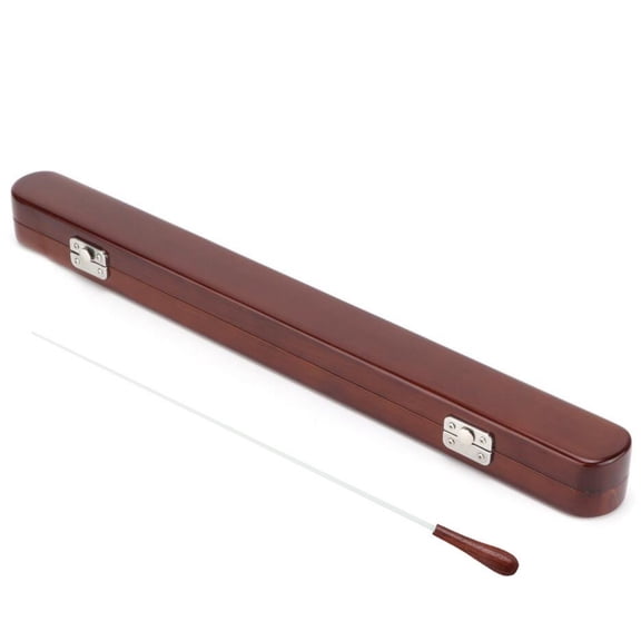 Lazsy Conductor Baton Set Storage Case Smooth Surface Spruce Wood Baton with Mahogany Handle for Orchestra Conductors Rehearsals Concerts