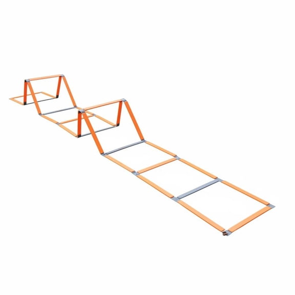 Lazsy Coordination Training Ladder Multifunctional Agility Hurdle Ladder Fixed Frame Folding Agility Hurdle for Speed Exercises, 5.5M 11-rung