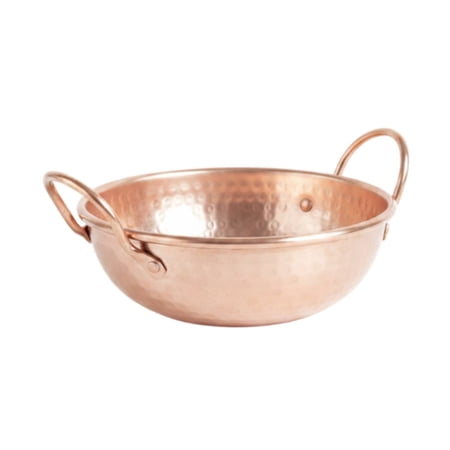 Lazsy Copper Pot Saucepan Cookware Hammered Copper Construction 20 Cm Diameter Compact Size for Home Cooks Stovetop Use