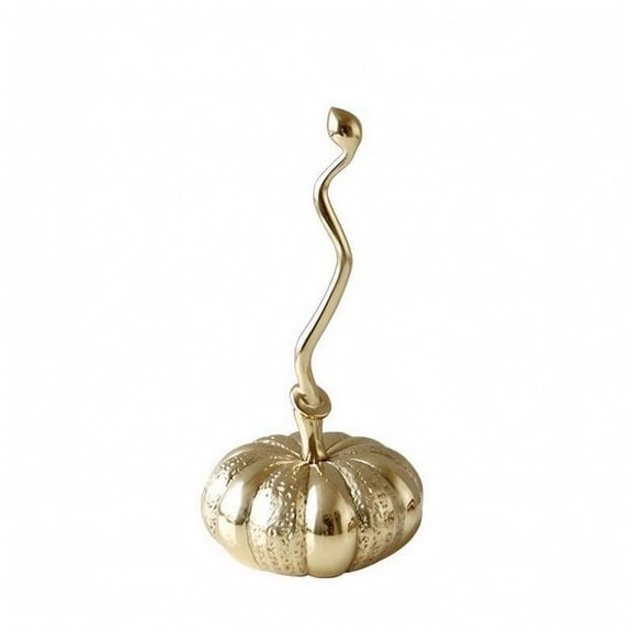 Lazsy Copper Pumpkin Decor Curved Segmented Pumpkin Statue Lustrous Finish Autumn Harvest Pumpkins for Entryway, Living Room, Copper, 200MM