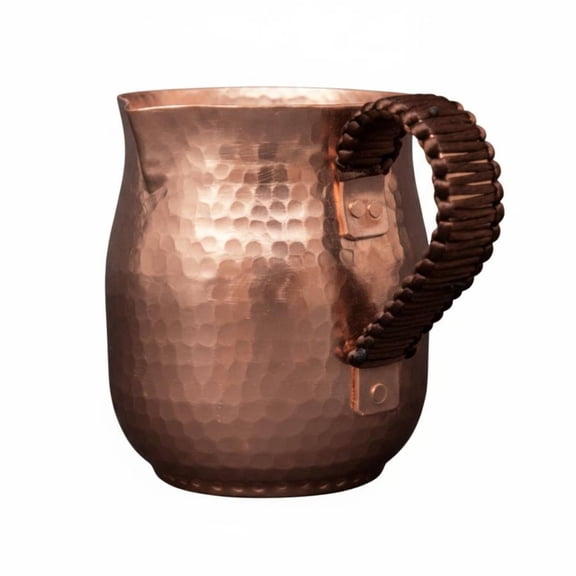 Lazsy Copper Tea Pitcher Handmade Copper Cup Heat Retention Drinkware for Milk Warming, 450ML