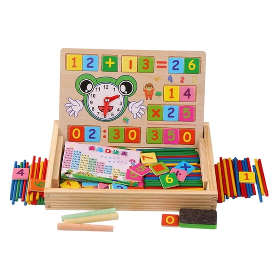 Lazsy Counting Sticks Box Set Puzzle Cards Math Manipulatives Toy Wooden Blocks Number