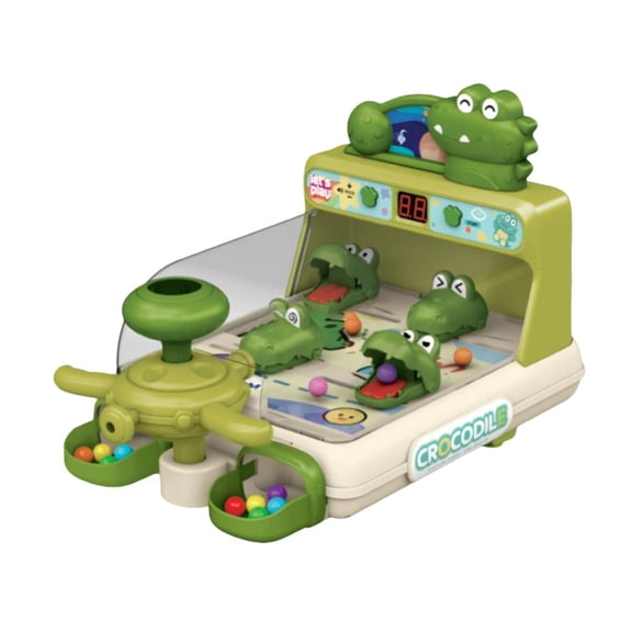Lazsy Crocodile Pinball Machine Interactive Game Developmental Toy Board Game Tabletop Green