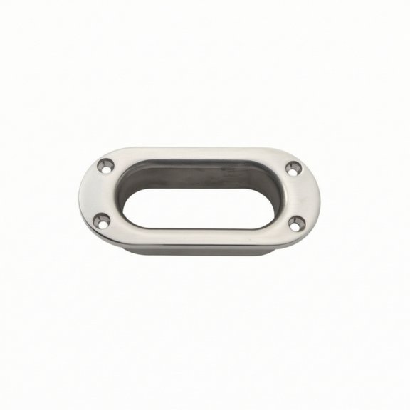 Lazsy Deck Rope Guide Fairlead 316 Stainless Steel Oval 95x38mm Polished White Flange Low Profile for Yachts Boats Marine Use