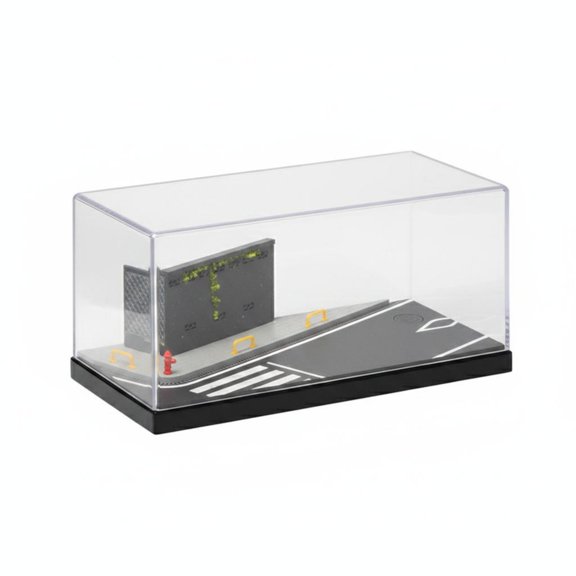 Lazsy Display Case Acrylic Showcase Box Street Corner Scene Detailed Acrylic Build for 1:64 Scale Collectors and Desk Shelf Display