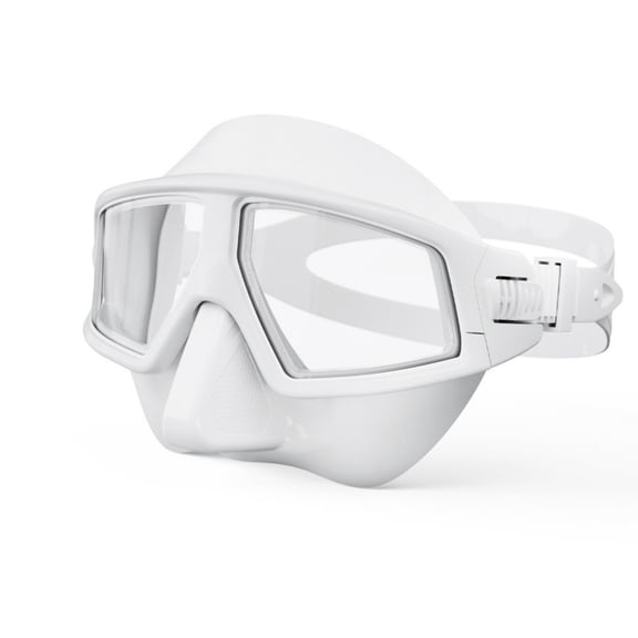 Lazsy Diving Mask Food-Grade Silicone Nose Cover Diving Goggles Anti-Leak Design Water Sports Gear for Freedivers, Snorkelers, Snorkeling, Swimming, White
