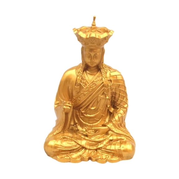 Lazsy Dizang Bodhisattva Figurine Matte Gold Dizang Bodhisattva Figurine Alloy Tabletop Ornament, Ksitigarbha