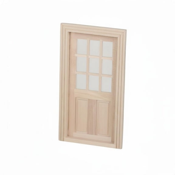 Lazsy Dollhouse Door Miniature Window Decor Unfinished Wood Paintable 1:12 Scale for DIY Crafters and Hobbyists