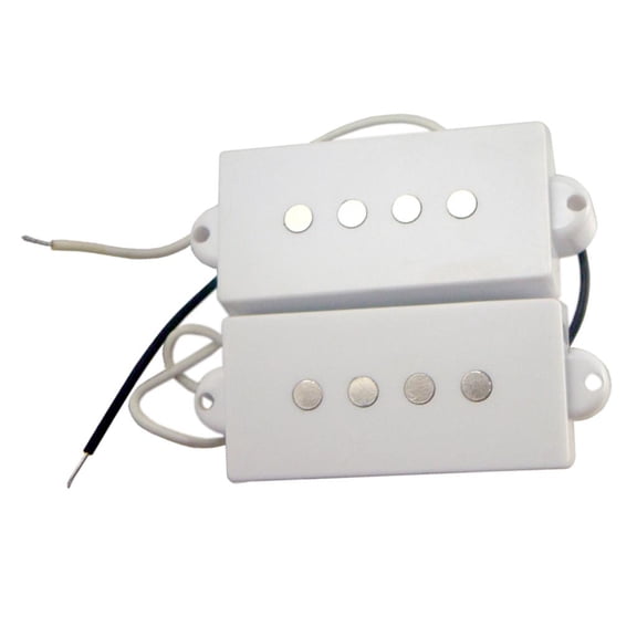 Lazsy Electric Bass Open Humbucker Pickups Bridge Neck for 4-String PB Bass White