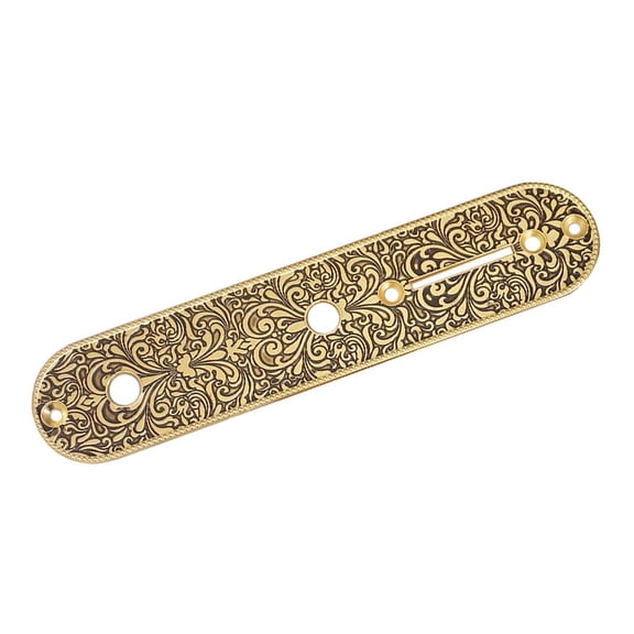 Lazsy Electric Guitar Plate, Engraved Finish, Bridge Panel, Control Plate, with Screw Golden