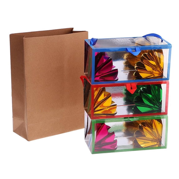 Lazsy Empty Paper Bag Appearing Flower Box Case Close-up Magic Conjuring Props Set for