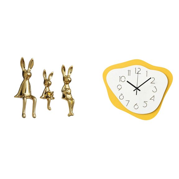 Lazsy Figurine Sculpture Wall Clock Sitting Statue Ornament Silent Modern Abstract Electroplated Ceramic Acrylic Minimalist Style Suitable for Home Office Dining Room Living Room