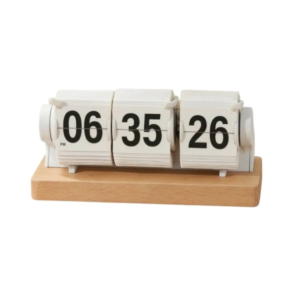 Lazsy Flip Clock Timer Clock Desk Clock Retro Rolling Number Display with Corded Electric Plug in for Home Office Students