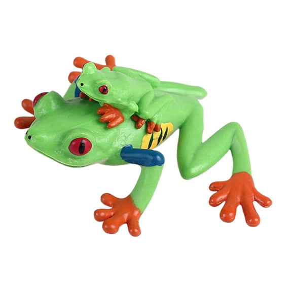 Lazsy Frog Figurine Early Education Simulation Frog Figurine for Bath Toys Photo Props 3cmx5.5cmx7cm