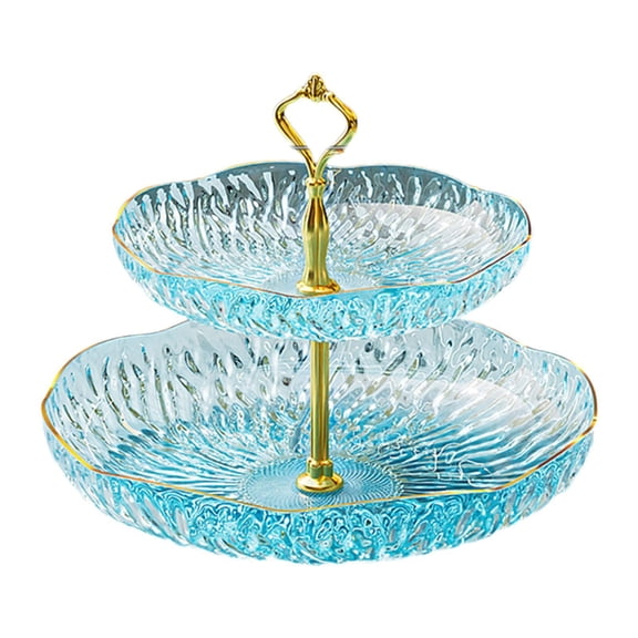 Lazsy Fruit Plate Cake Stand Food Storage Organizer Cupcake Stand Serving Platters for 2 Tier