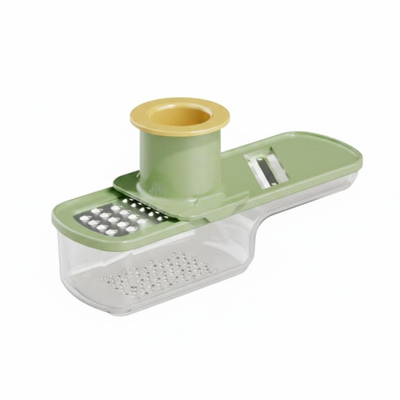 Lazsy Ginger Garlic Prep Mandoline 3 in 1 Stainless Steel Cutting and Grating Plates for Busy Home Cooks